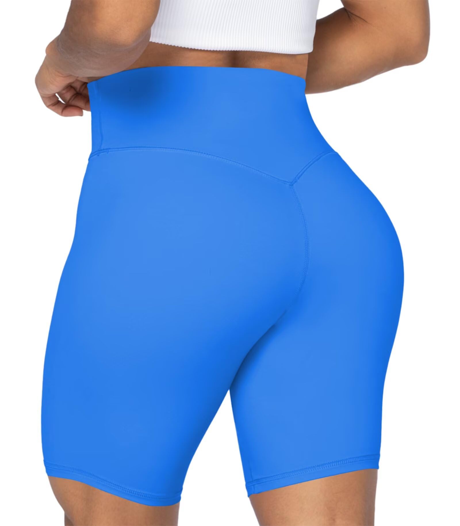 Sunzel No Front Seam High Waist Biker Shorts for Women, Squat Proof Yoga Workout Gym Bike Shorts
