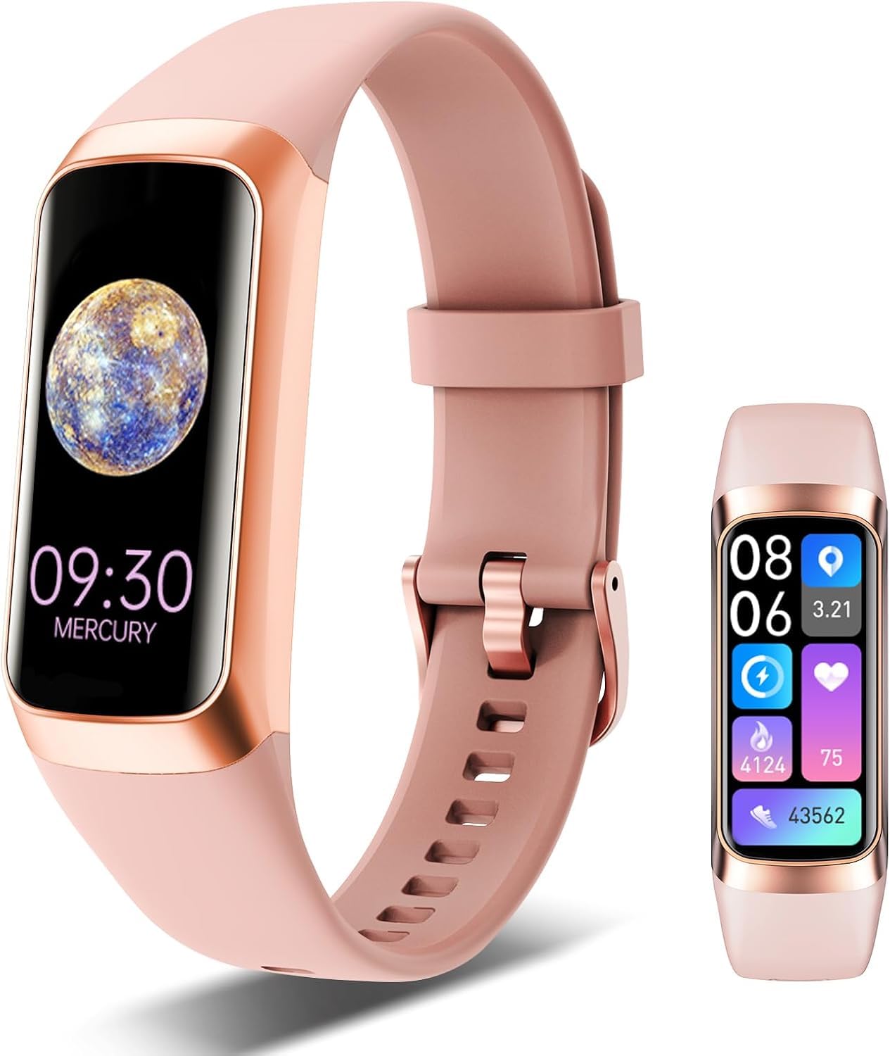 PURELIXIR Fitness Tracker Smartwatch 1.43" AMOLED Display, Blood Pressure & Body Temperature Monitor – Waterproof with Heart Rate, SpO2, Sleep Tracking & Bluetooth Call for Android/iOS
