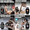 Pradory Smart Watch,Fitness Watch Activity Tracker with Heart Rate Blood Pressure Monitor IP67 Waterproof Bluetooth Smartwatch Touch Screen Sports Tracker Watch for Android iOS Phones Men Women Black