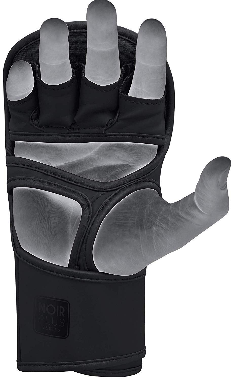 RDX guantoni da boxe uomo T15 Noir in pelle ConvEX Skin, guanti da kickboxing per MMA sparring & grappling, guanti MMA con palmo aperto, guantoni per allenamento sport da combattimento e MMA
