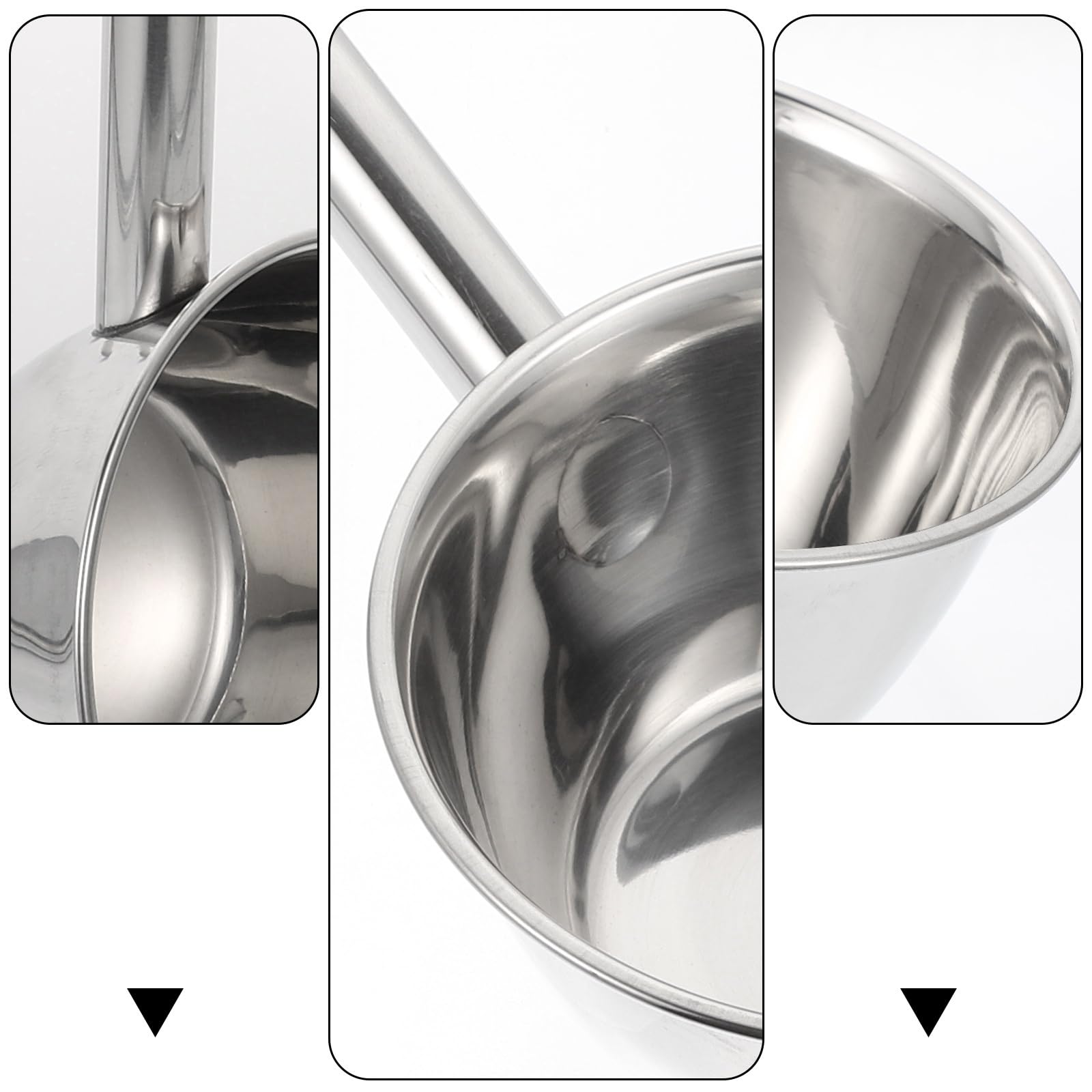 Yardwe Louche à eau à long manche en acier inoxydable - Cuillère à soupe pour bébé, salle de bain, cuisine, salle de bain, jardin, pelle à eau pour le jardinage