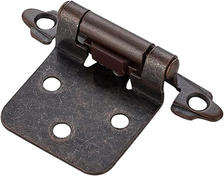Ravinte 50 Pack 25 Pairs 1/2 inch Overlay Hinges Antique Copper SemiConcealed Cupboard