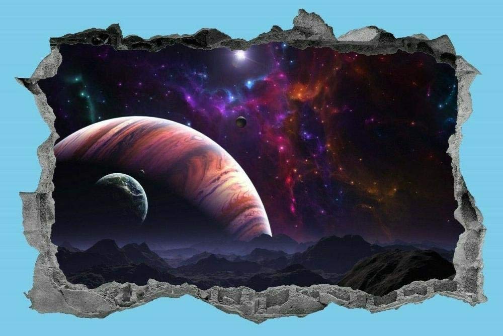 HQSM Wall Sticker"Space Galaxy,Sticker,Decal,3D,Planets,Wall Art,Mural,Solar System,Decor"