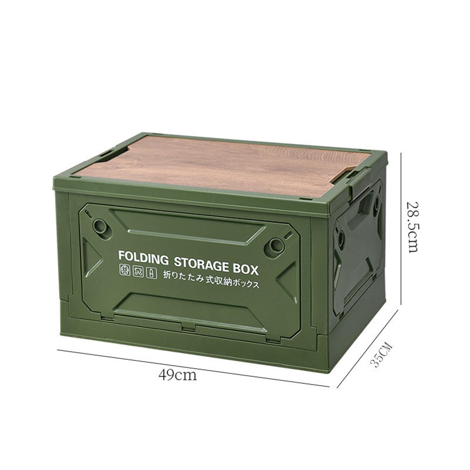Amagogo Faltbare Aufbewahrungsbox mit Komfortablem Griff Große Multifunktionale Klappkiste mit Rädern Stabiler Lagerbehälter mit Stapelbarem Deckel Organizer, GRÜN