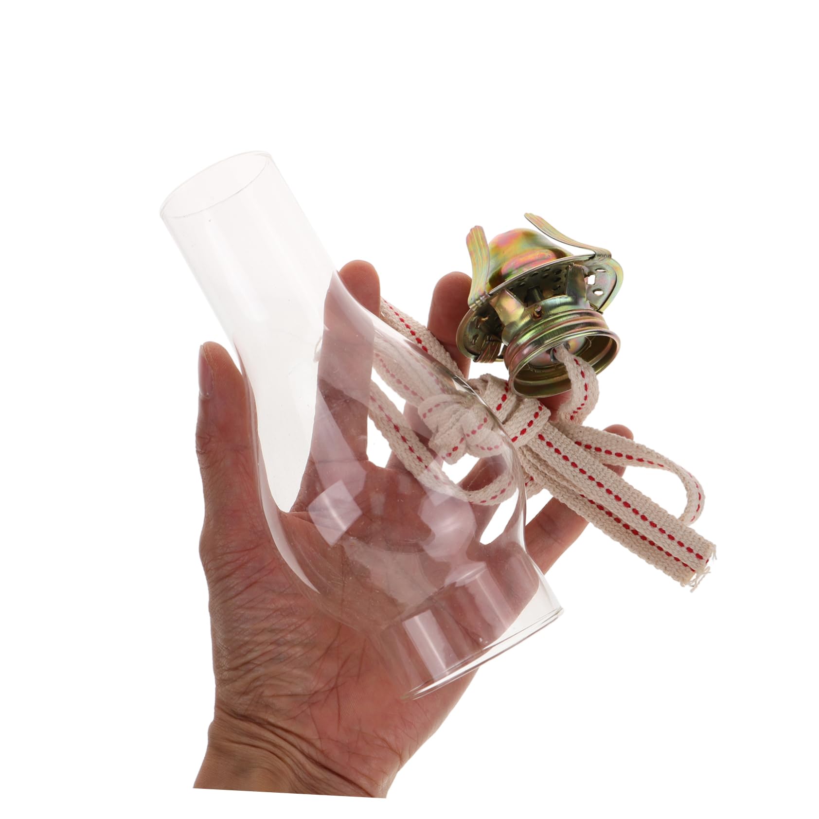 HOOTNEE 2sets Kerosene Lamp Regulator with Wick Holder and Dome Retro Oil Lamp Burner for Home Lighting Includes Wick and Four- Base