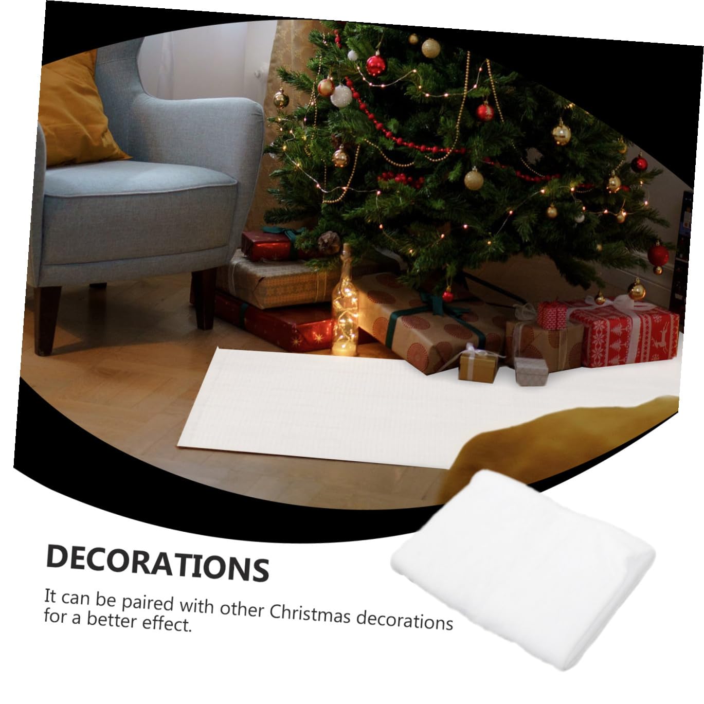 MAGICLULU 2 Pièces Coton de Neige Artificielle couvertures d'extérieur Neige de noël Decoration Hiver décoration Hiver Tapis décor extérieur Neige de Coton décor d'hiver Neige Doux décorer