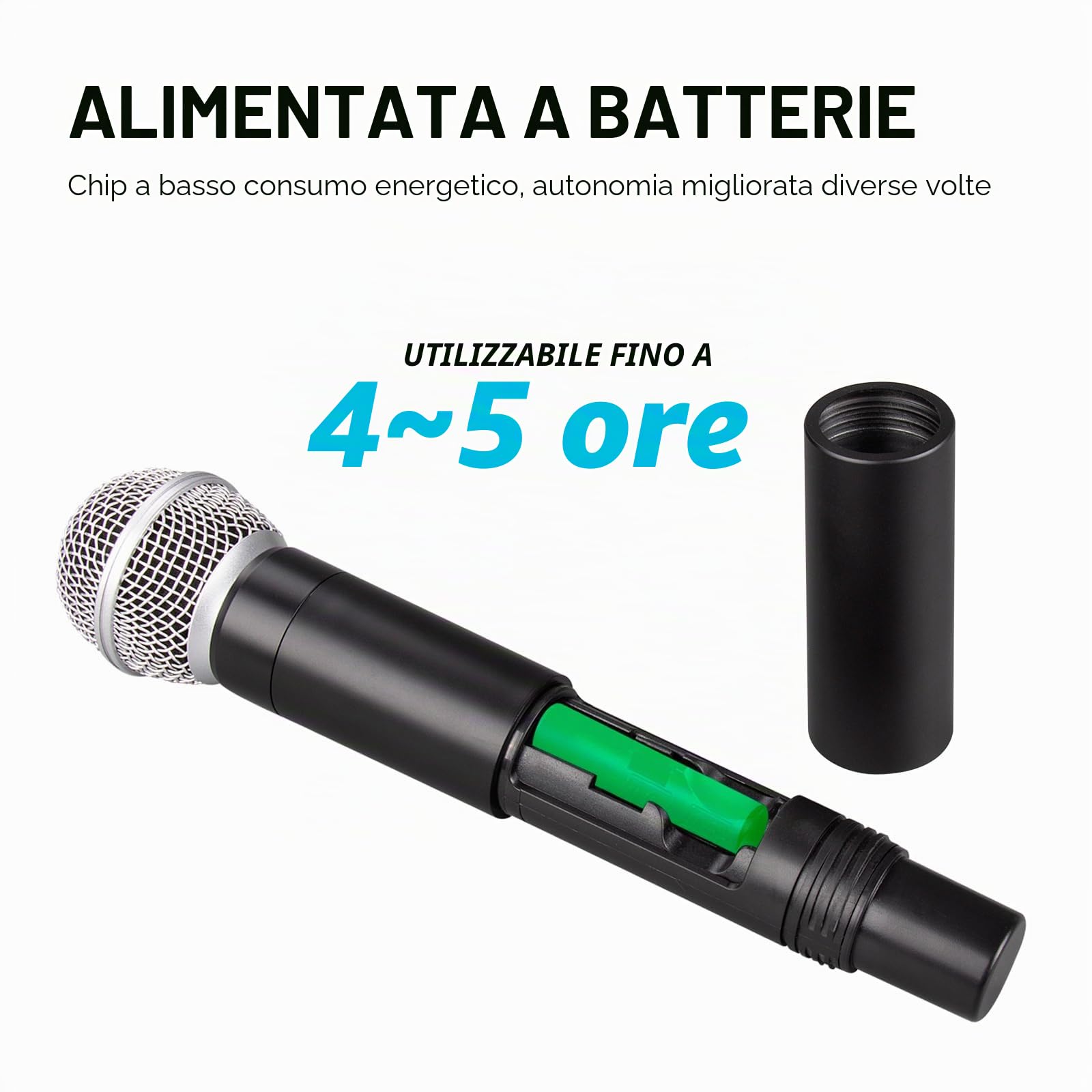 D Debra UHF UBR-102 microfono senza fili con doppio microfono cordless portatile, portata 80m, anti-rumore, per chiesa, riunioni, karaoke, matrimoni (2 microfono portatile)