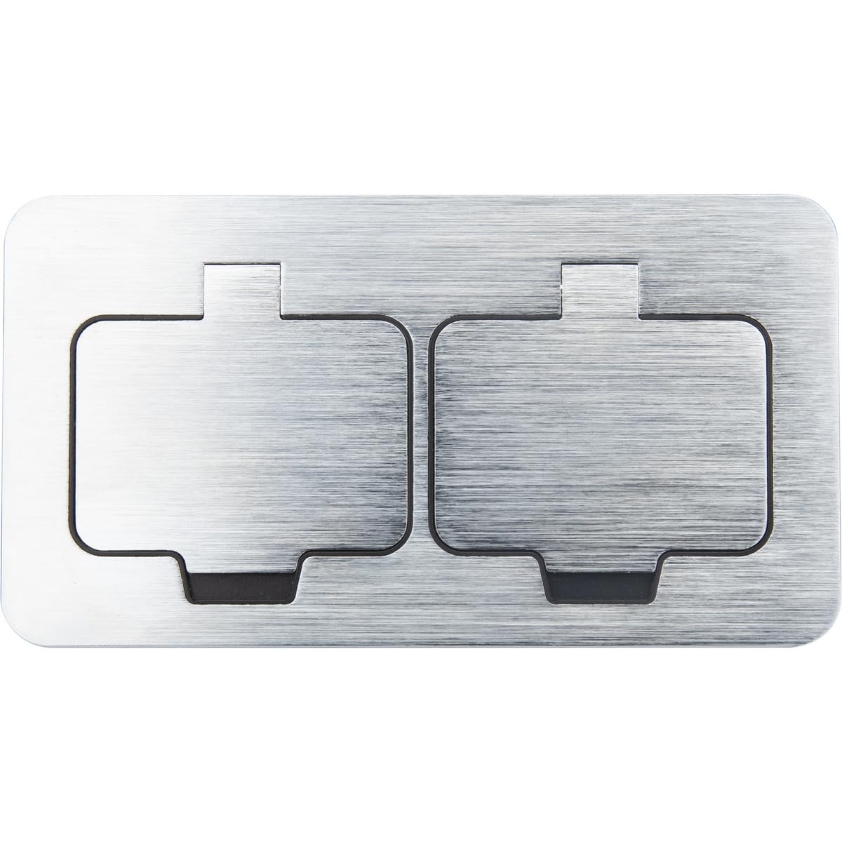 Protec - Double prise de sol étanche Initiale 16A 2P+T IP55 - Métal brossé