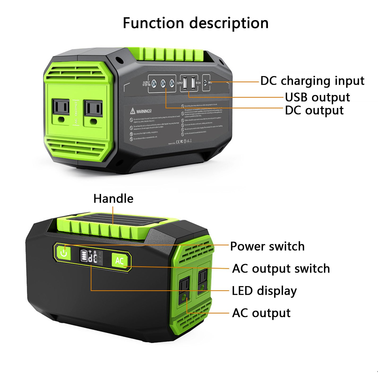 Stazione di Alimentazione Portatile da 31200 mAh con generatore e Torcia per Alimentazione di Emergenza in Campeggio e in casa