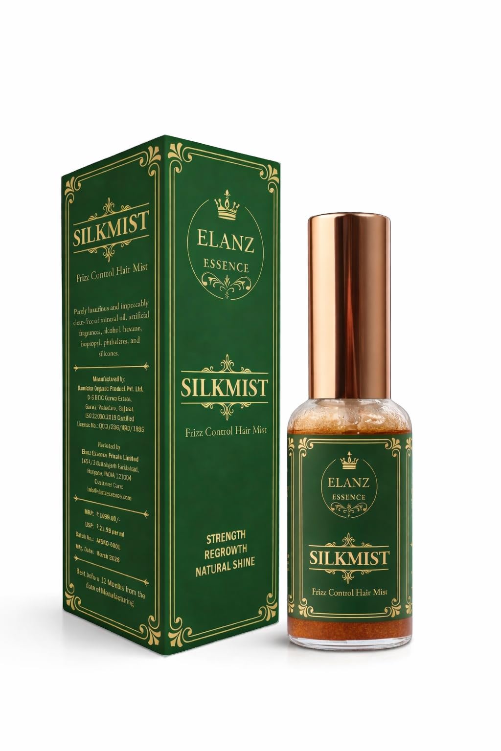 SILKMIST - Frizz control Hair Mist - Anti Frizz Hair Spray - For Silky Soft Shiny Hydrated Hair -All through the day - Manageable Hair - No Harmful Chemical - Pure & Organic Premium Botanicals - 50 ml - Luxury Naturals-image-44