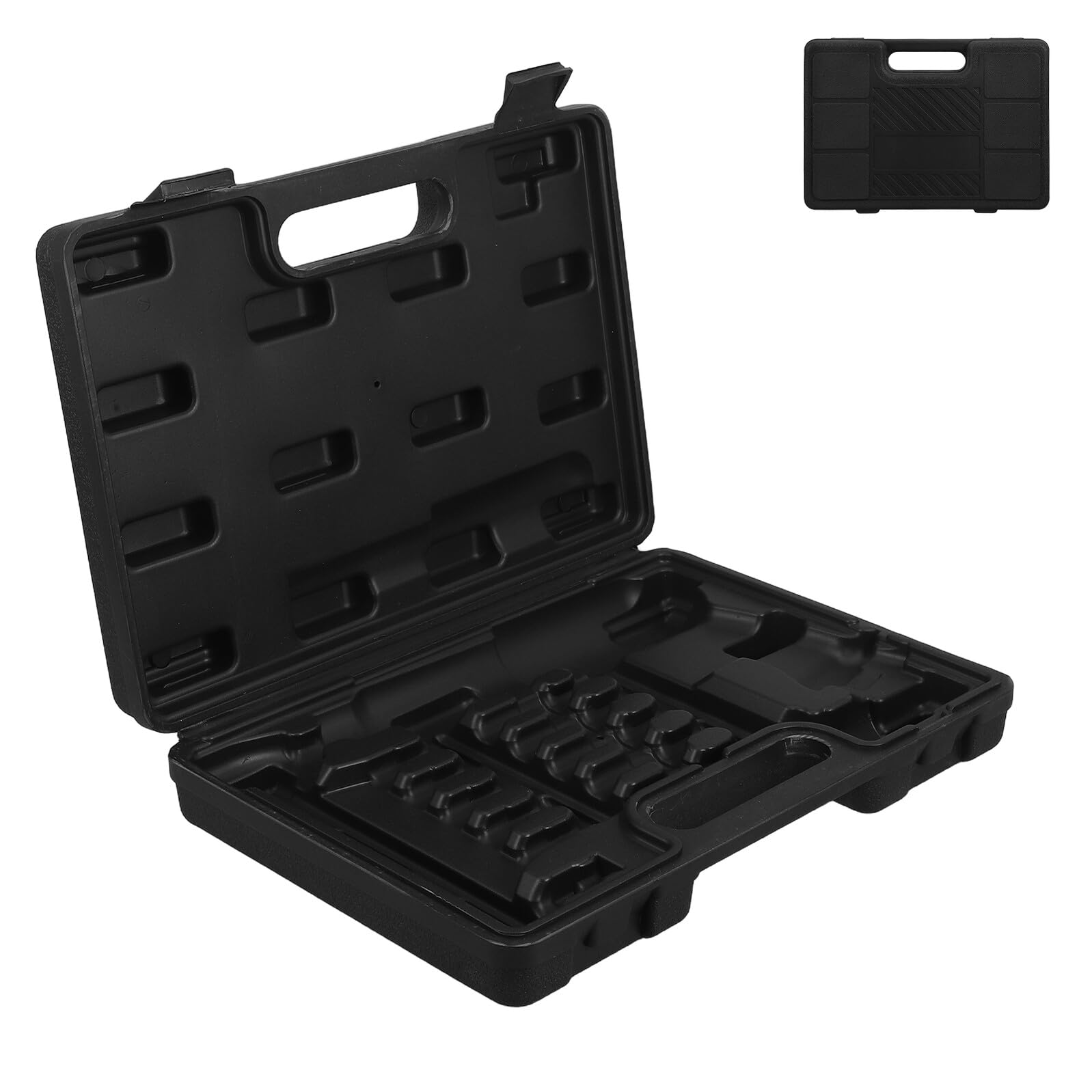 Caja Organizadora Portátil de Herramientas para Martillo Neumático 150/190/250 Mm, Estuche Rígido de Plástico Negro con Asa, Organizador Multifunción para Uso Industrial