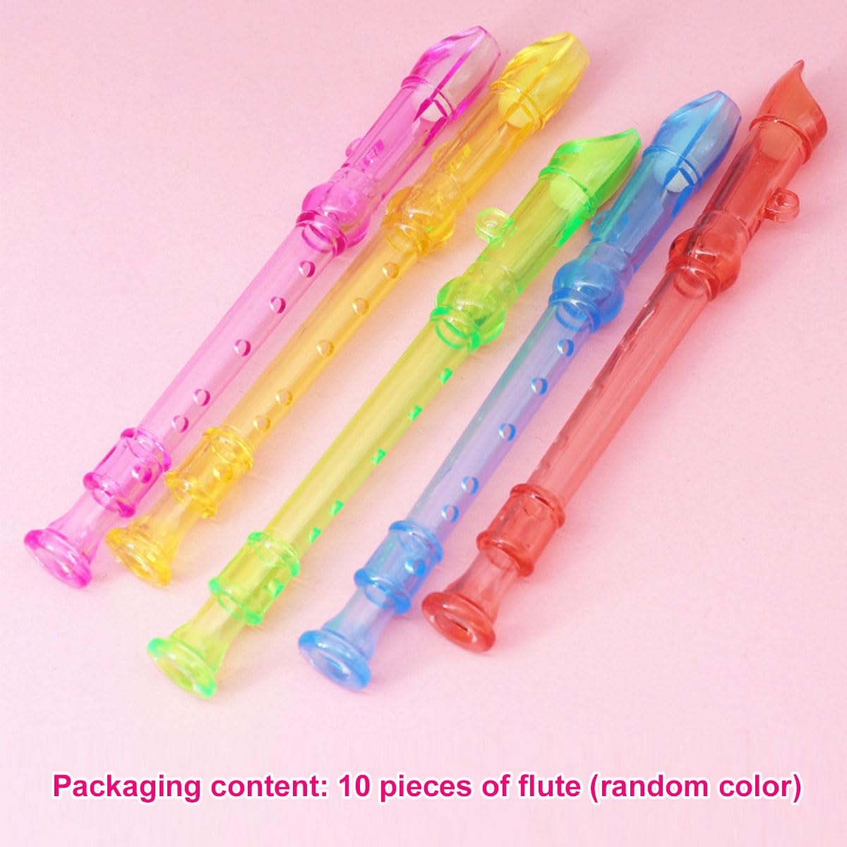 Mini Flûte En Plastique Transparent 6 Trous, Flûte à Bec Pour Enfants, Instruments de Musique Éducatifs, Cadeaux, 10PC