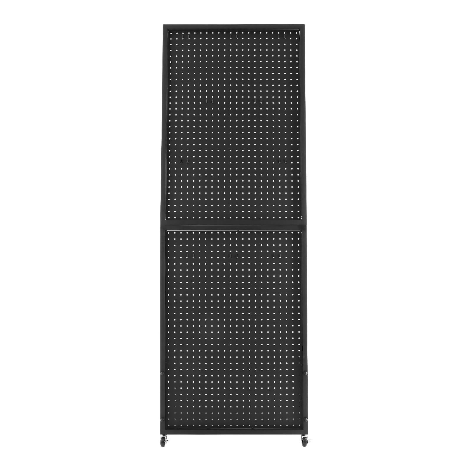 USOHJZ Adjustable Metal Pegboard Display Stand With Casters For Jewelry, Boutique, Craft Shows For Storage