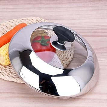 Drop-Resistant Visual Stainless Steel Combination Cover Tempered Glass Cover Steamer Wok Lid Home Kitchen Accessories Diameter-30CM