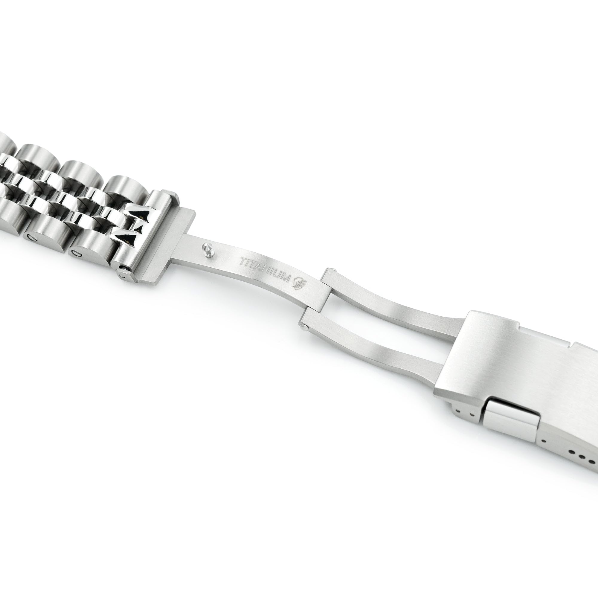 MiLTAT Angus-O2-QR Bracelet de montre en titane avec extrémité droite et fermoir Slinea brossé 20 mm