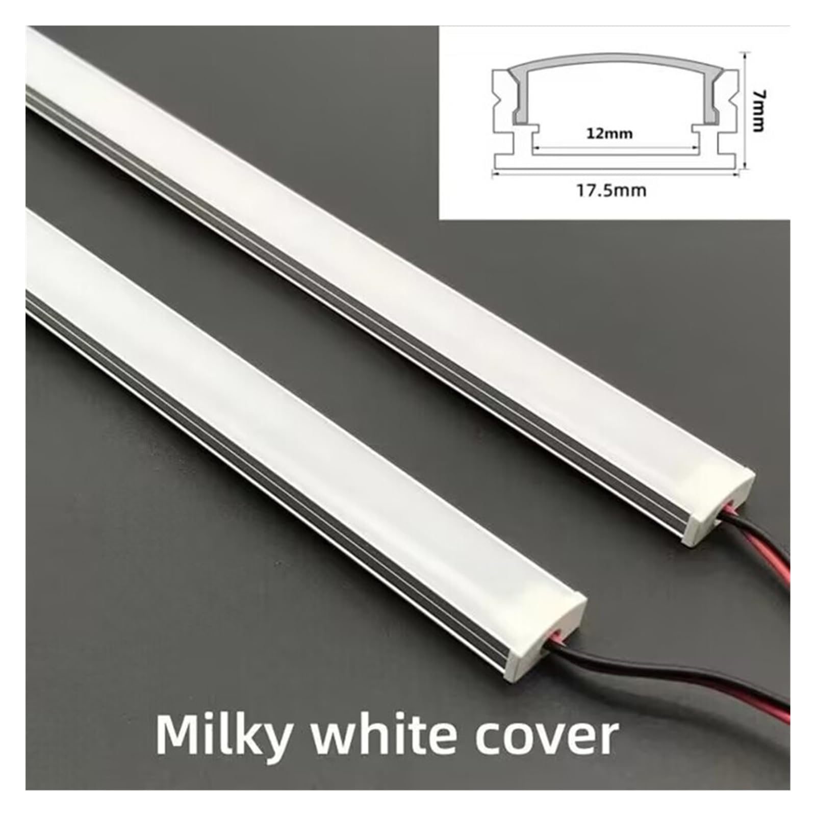 1-10 PCS LED Starrer Streifen DC12V 50CM 20 Zoll SMD5730 36LEDs U/V-förmiger Flacher LED-Aluminiumkanal Starrer Streifen for Innenbeleuchtung(3PCS,U Milky Cover 3000K)