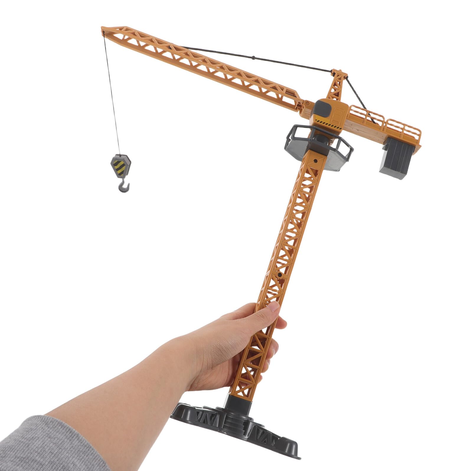 Gru a Torre Giocattolo in Plastica 41 Cm Sollevamento Manuale, Veicolo da Costruzione Educativo, Gioco per Sviluppo Abilità Motorie e Creatività