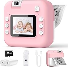 Teoryieer Appareil Photo Instantané Enfants, 48MP 1080P HD Appareil Photo Numérique Enfant avec Carte 32GB et 3 Rouleaux de Papier d'impression, Cadeau pour Enfants pour Filles, Garçons 10 Ans