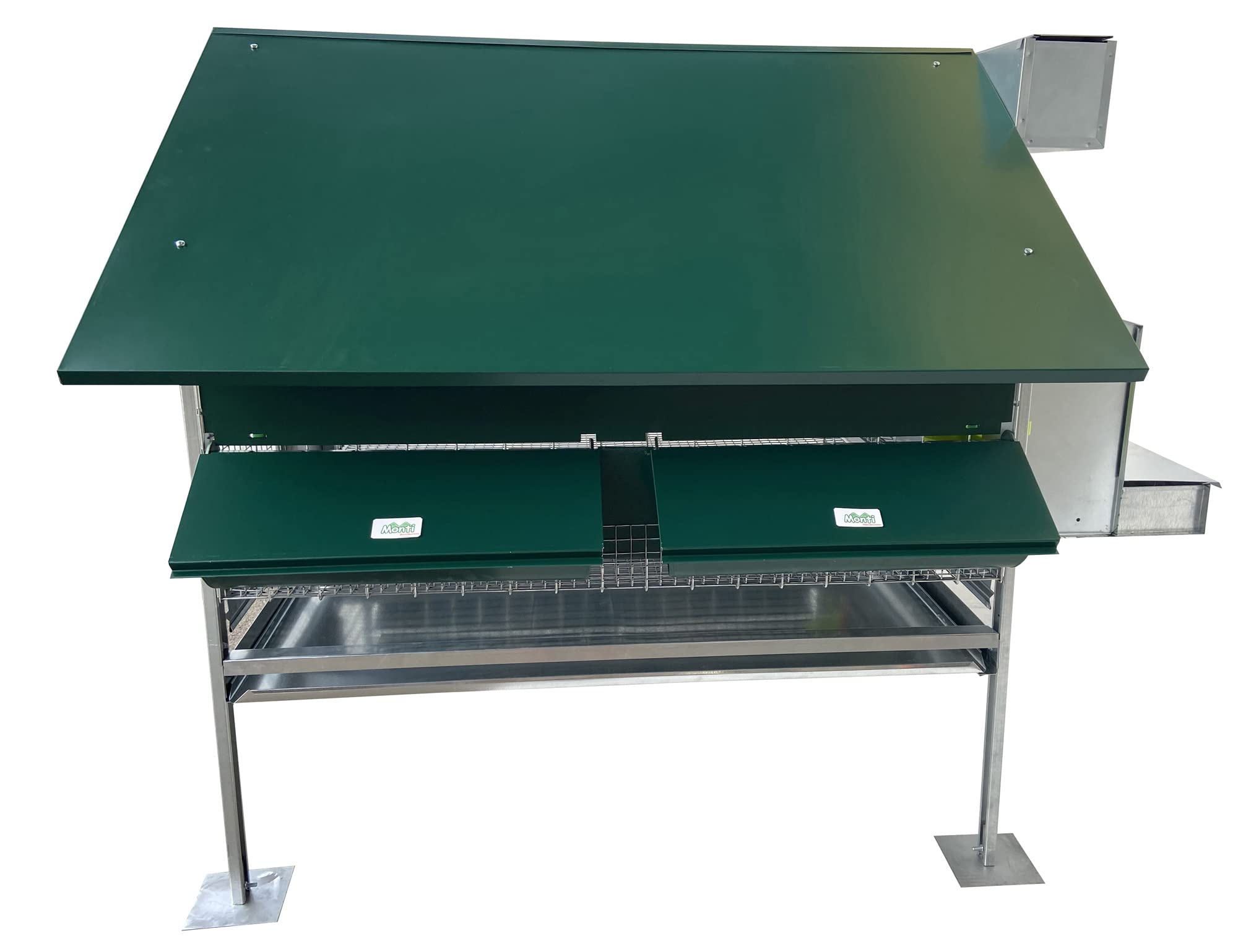 Pollaio a Casetta Capri per Galline Ovaiole. Tutto in Lamiera Verniciata e Rete Zincata. Cm 155 P x 120 L x H 120