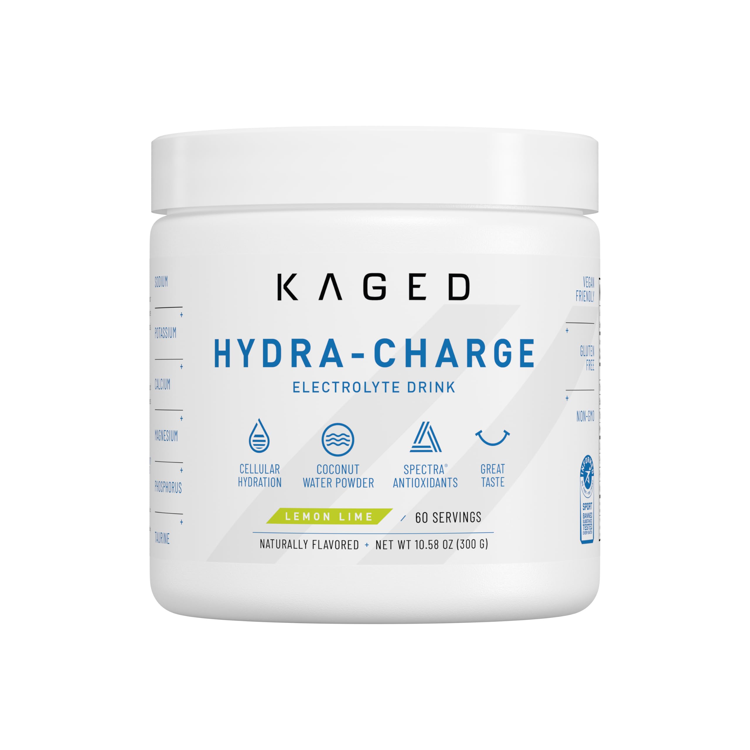 Kaged Mistura para Hidratação com eletrólitos e taurina, sabor limão com lima, 60 porções