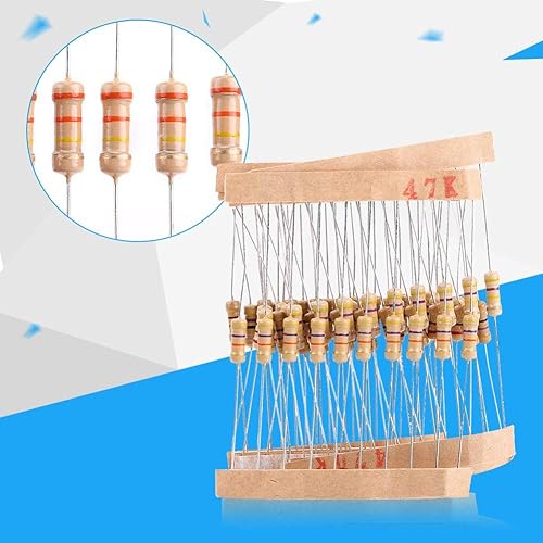 Miniatura 9 de Kit de resistencias de valores de 1000 piezas, surtido de resistencias electrónicas del 5% de resistencia de 1 ohm-10M ohmios 1/2 W, kit de