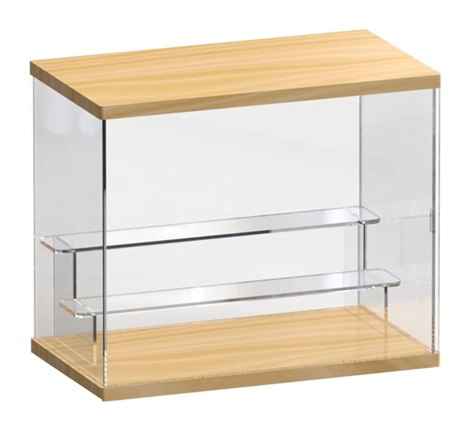 Vitrine de rangement en acrylique transparent cube empilable bois