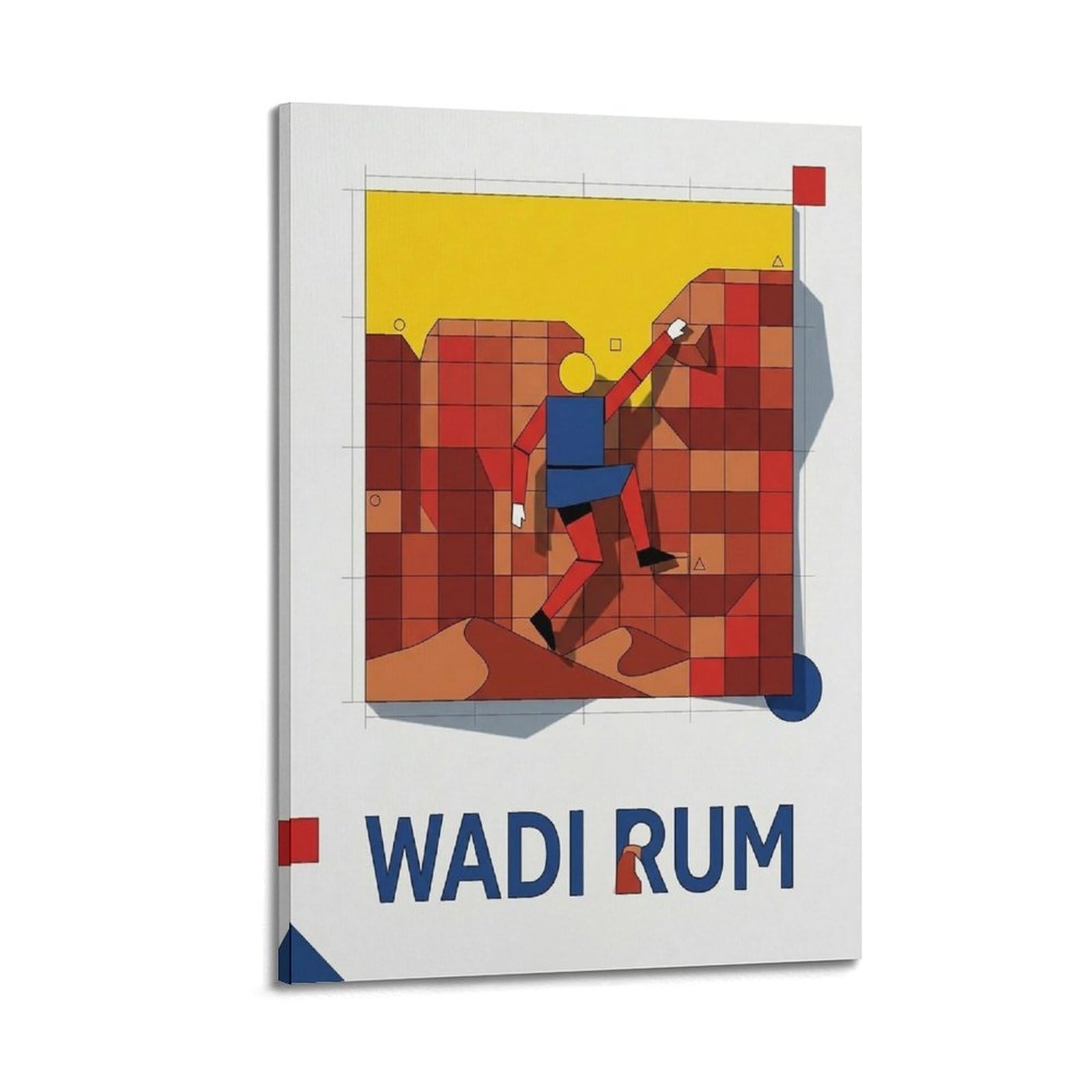 XKUGA Poster, Motiv: Wadi Rum, Klettersport, Jordanien, modern, dekorativ, Leinwanddruck, ideale Wandkunst für Familie, Männerhöhle, Spielzimmer, Jungen- und Mädchenzimmer, 40 x 60 cm