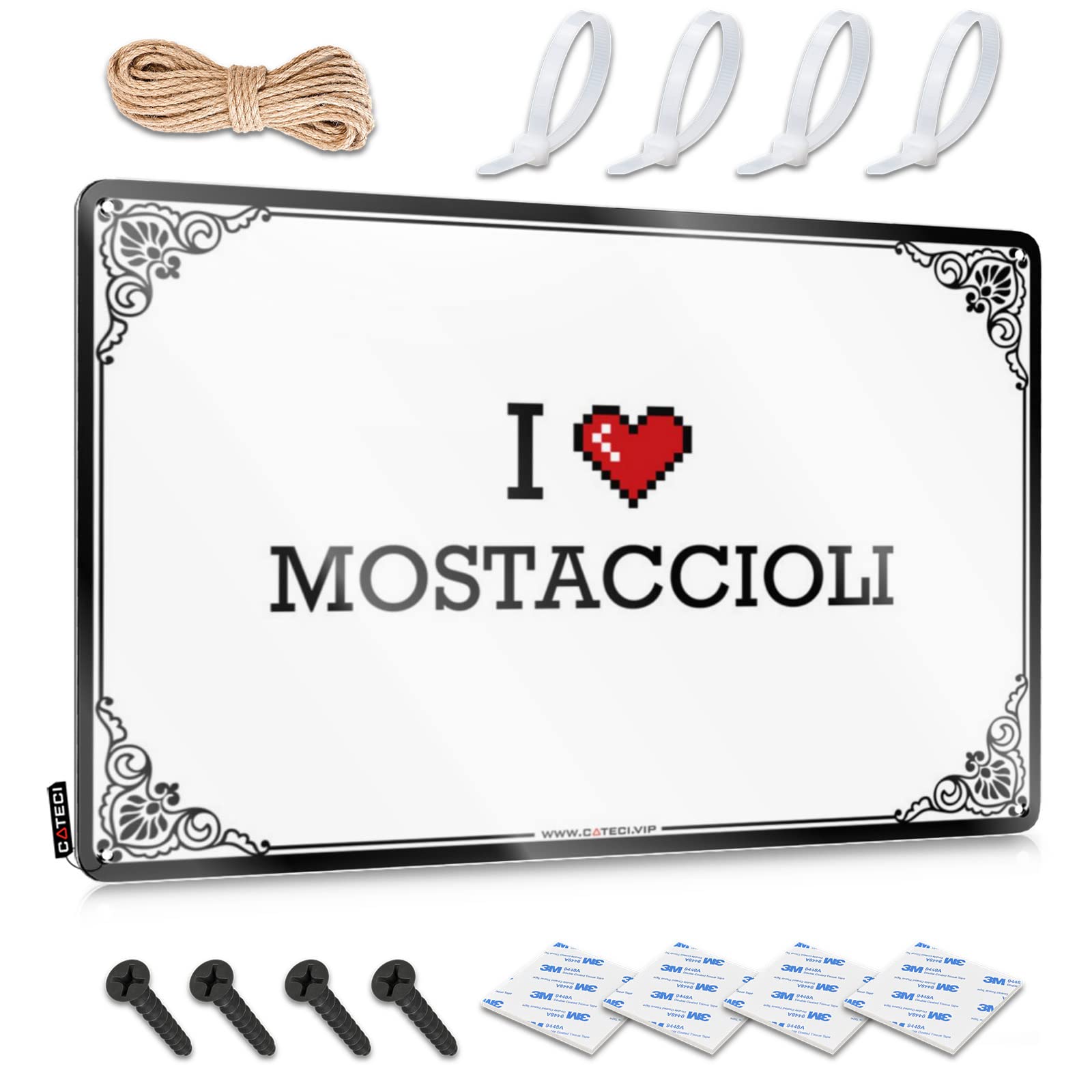 Bar Man Cave Decor, Plaques Restroom Haves I Love Mostaccioli | Rustic Trendy Wall Art(30X40CM)
