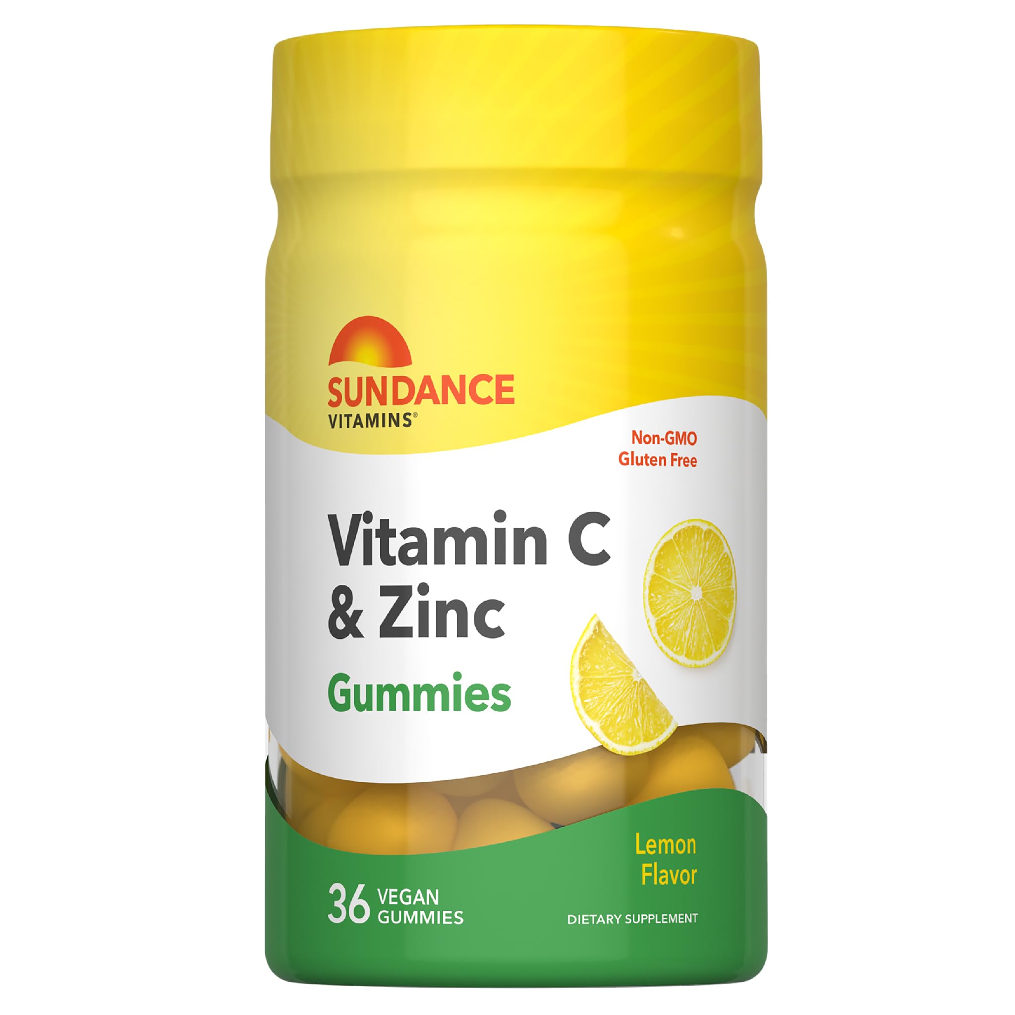 Sundance Vitamin C Gummies with Zinc for Adults | 36 Count | Lemon Flavor