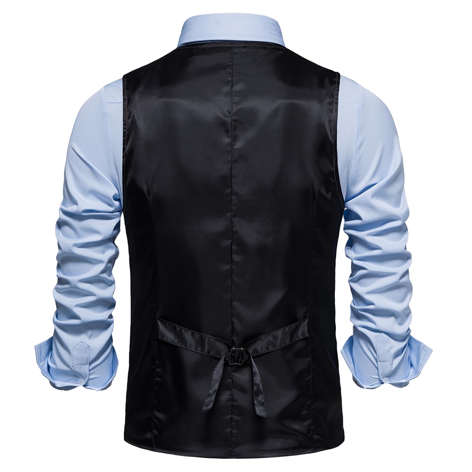 MakingDa Gilet da uomo a quadri formale senza maniche con scollo a V plaid tweed gilet business casual vestito gilet con tasca