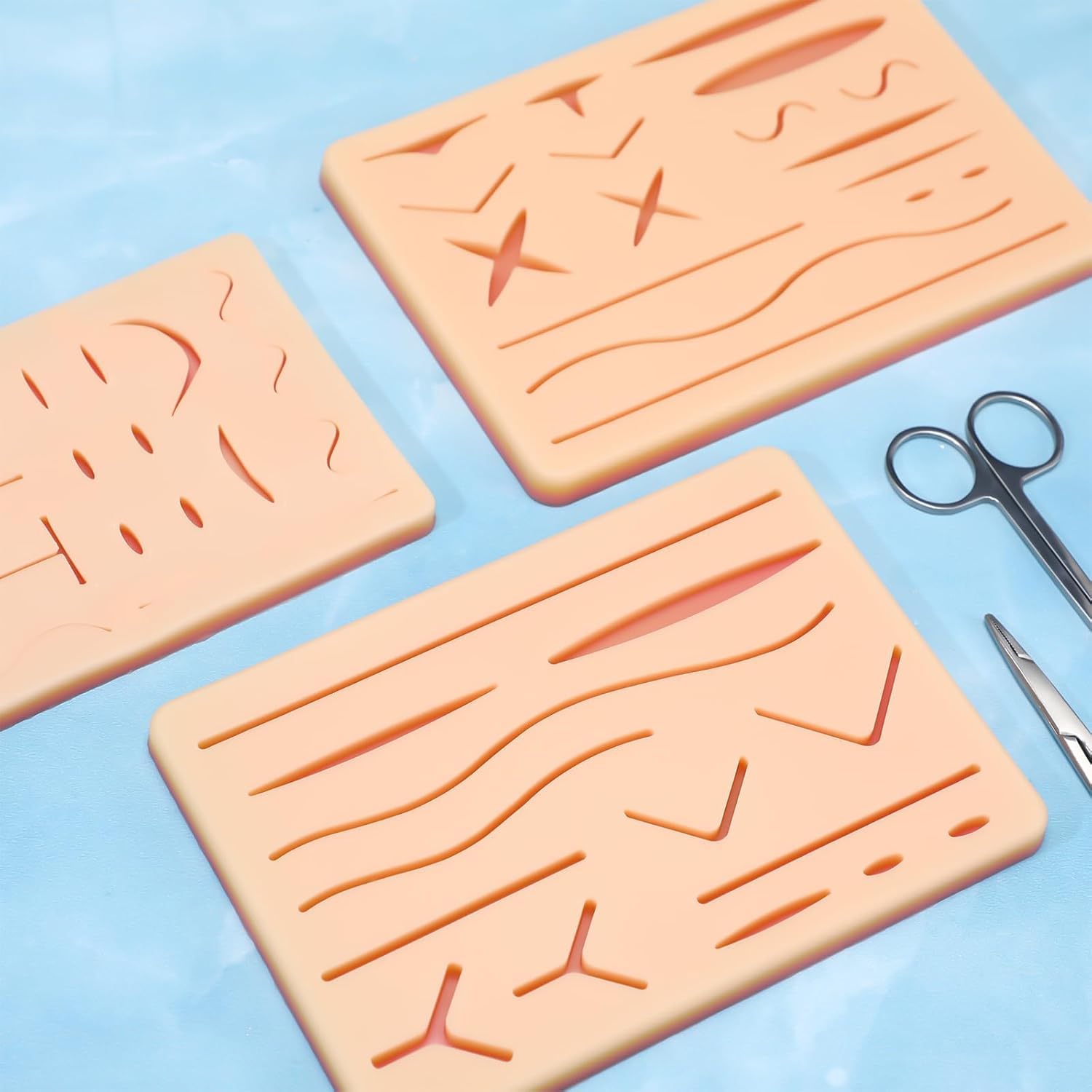 3 Pcs Suture Pad 3 Layer Suture Practice Pad with Wounds Suture Practice Kit, Hard to Rip, Tear or Break for Medical and Vet Students Veterinarian Nurses Training and Practice - Image 6