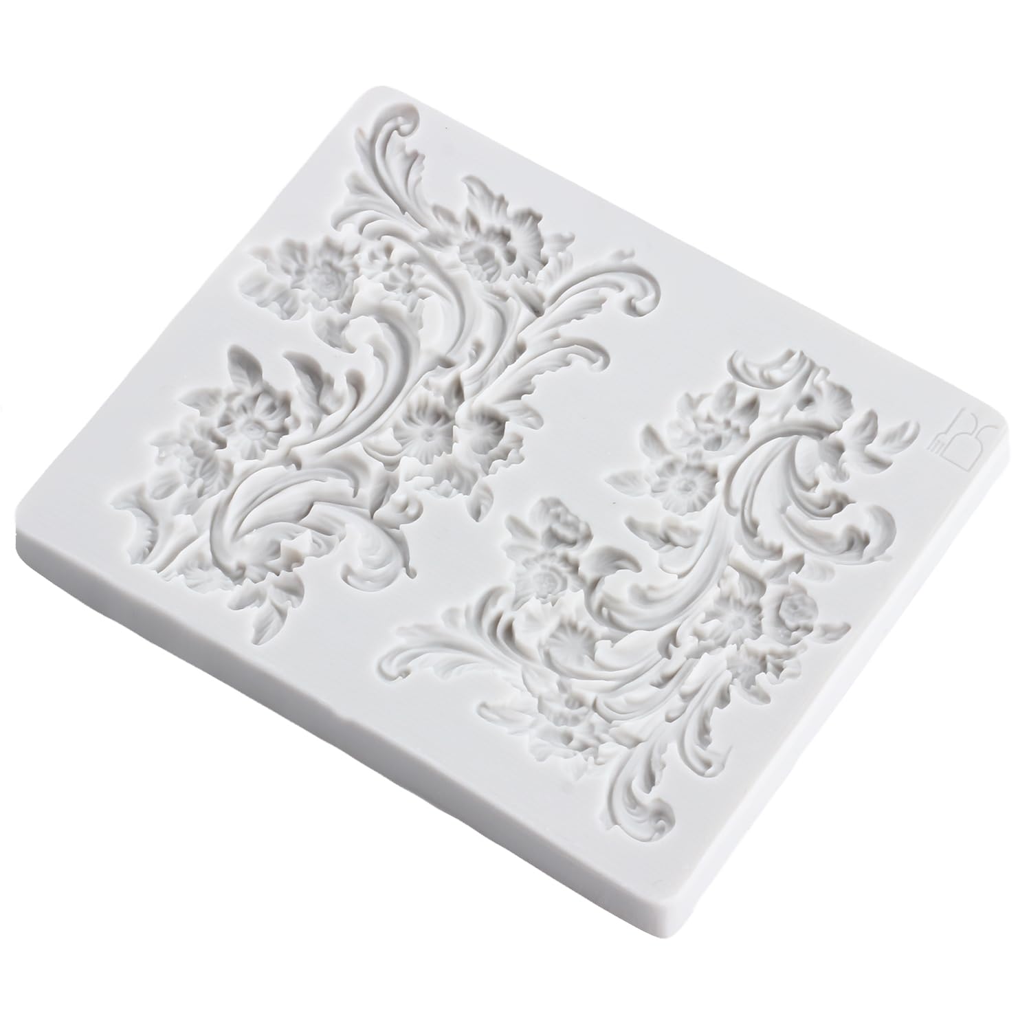 Lingzhi Molde barroco de silicona para fondant, rizos, encaje, filigrana, para decoración de pasteles, cupcakes, chocolate, caramelo, azúcar, manualidades, pasta de goma, arcilla polimérica