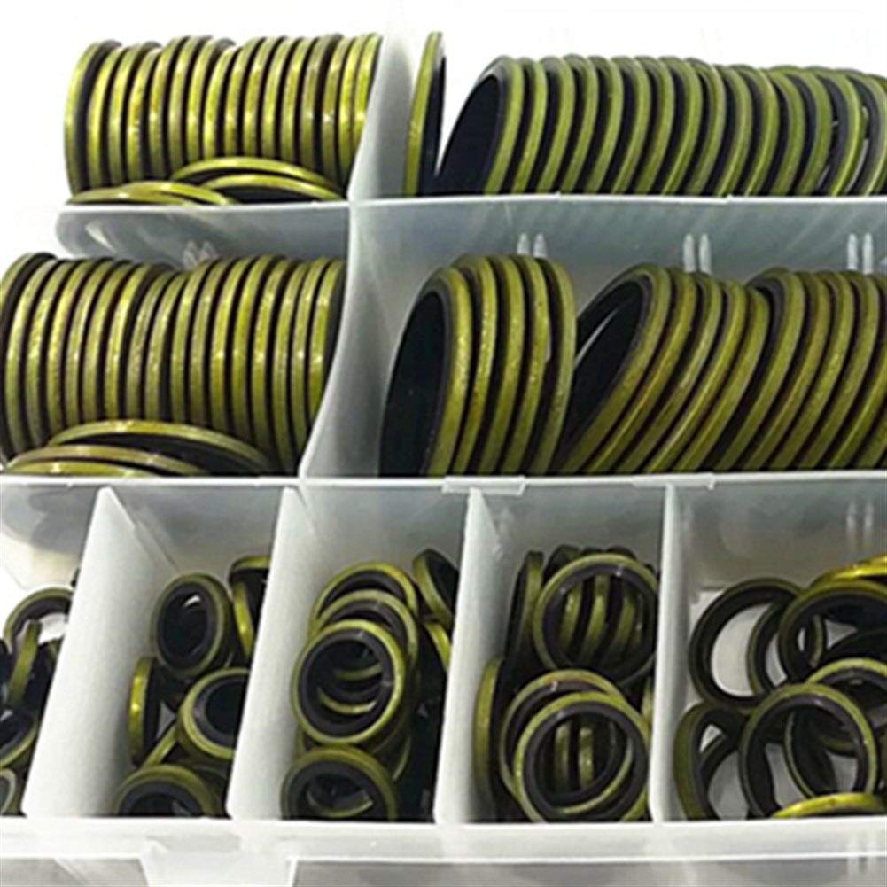 240pcs / Caja hidráulicas de Alta presión de Goma Tubería Bonding Junta metálica de Goma Tapón de Drenaje Junta de combinación anticorrosión antioxidante de Material galvanizado Junta