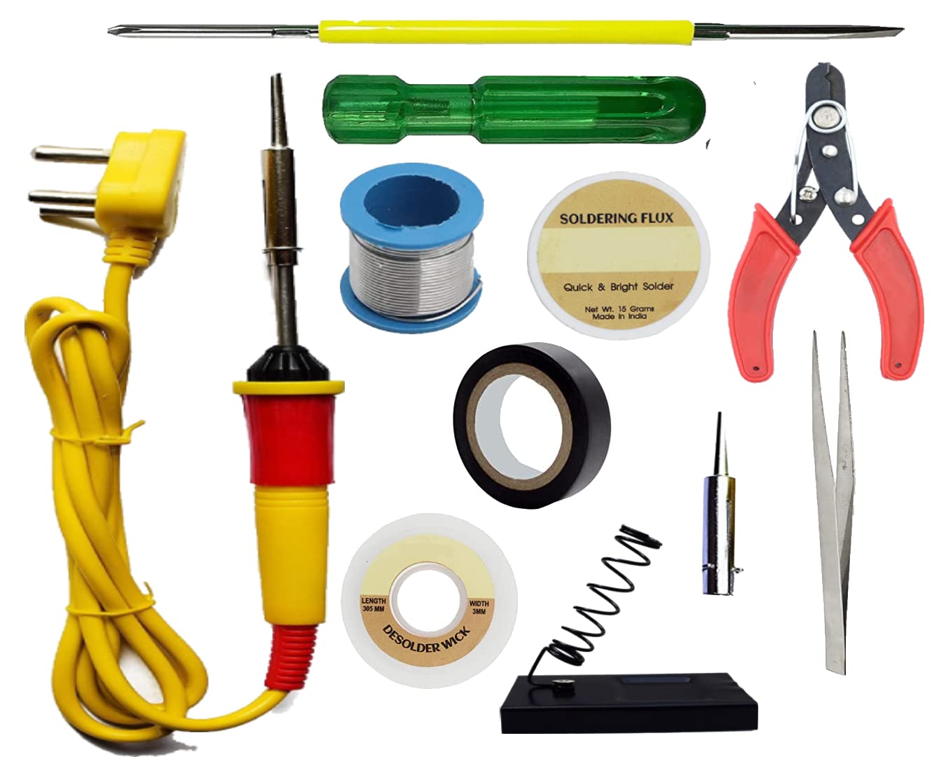 Aldeco (10 In 1) Soldering Iron Kit, 25W Welding Tool With High Temperature Kit With Soldering Iron, Wire, Flux, Wick, Stand, 2In1, Tweezer, Tape, Bit And Cutter - Corded Electric (B0BY9KN8YG) Amazon Price History, Amazon Price Tracker