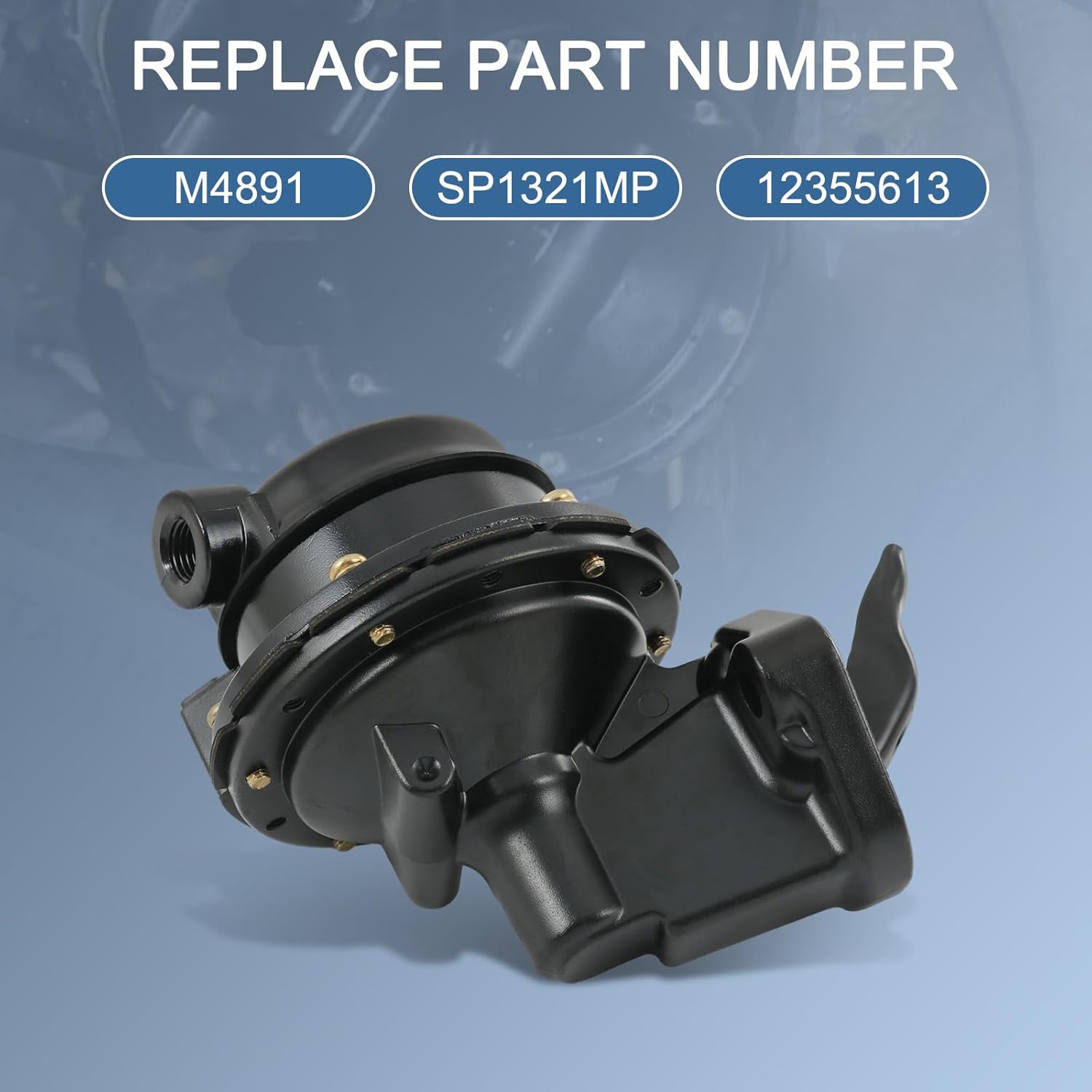 Mechanical Fuel Pump Compatible with Chevrolet 327, 409, 400, 348, 307, 305, 283, 267, 302, 350l, Replaces# M4891, 12355613, SP1321MP