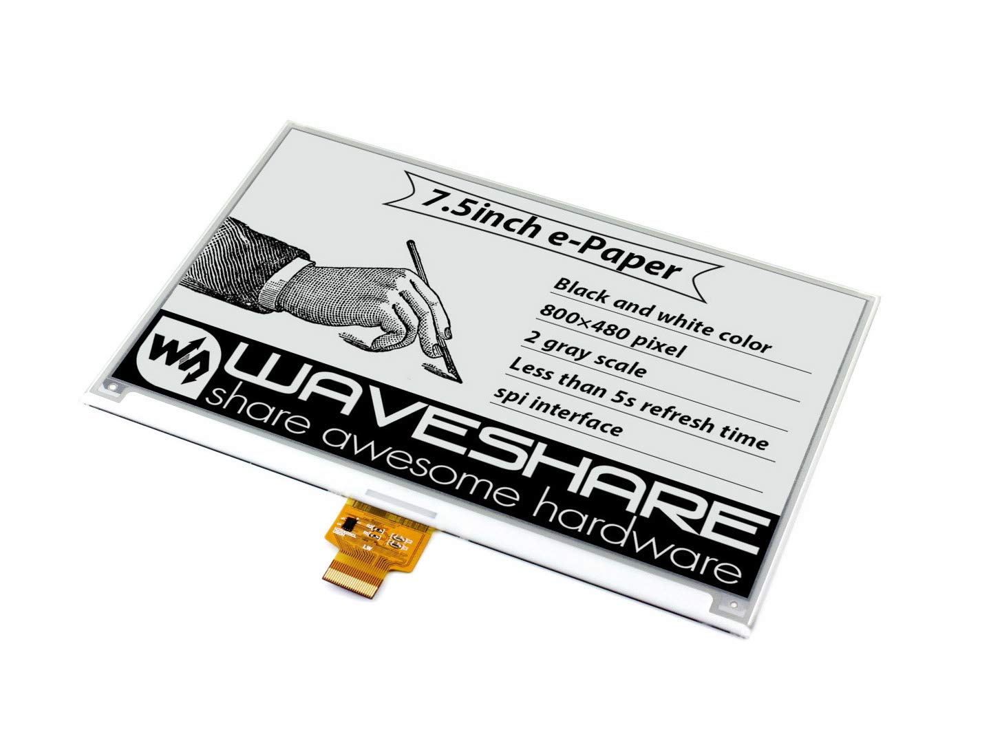 Amazon | Waveshare Raspberry Pi用7.5インチ電子ペーパーE-Ink