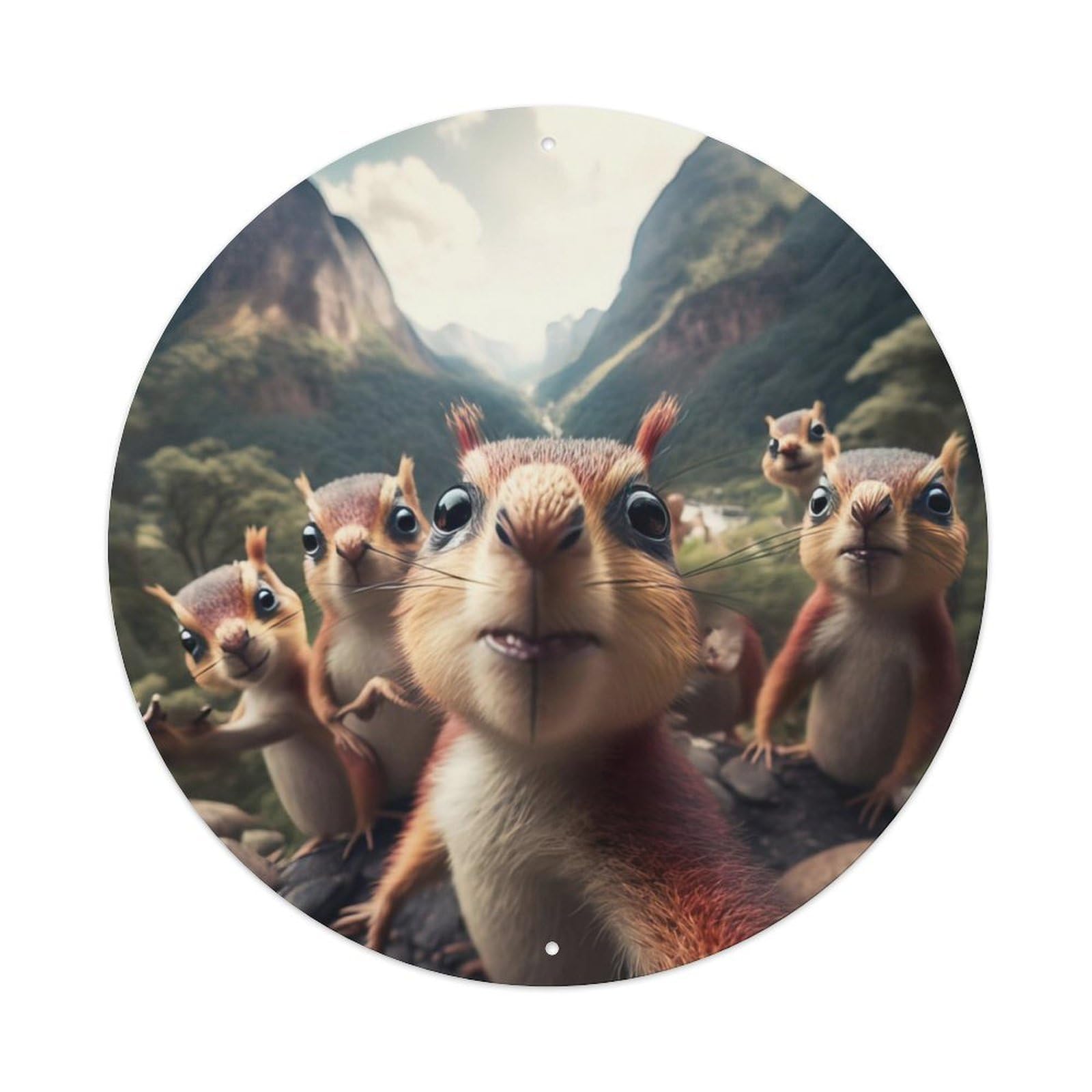 Funny Animals Chipmunk Selfie Metal Tin Sign