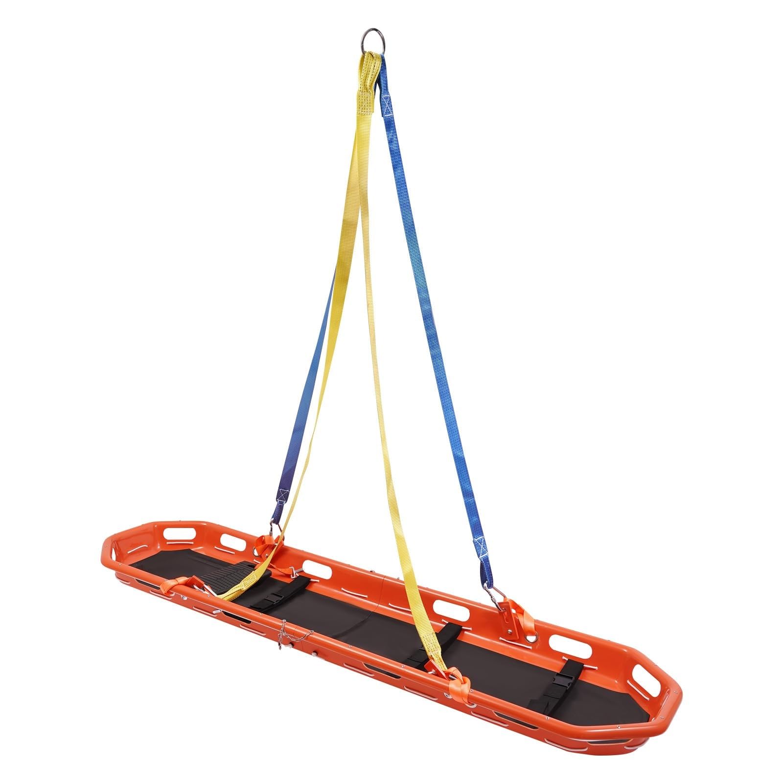 SGKOMN Folding Basket Stretcher, Emergency Rescue Basket Stretcher with Special Sling, Portable Folding Stretcher Heavy-Duty 595 lbs Capacity, Mountain Helicopter Rescue, Orange