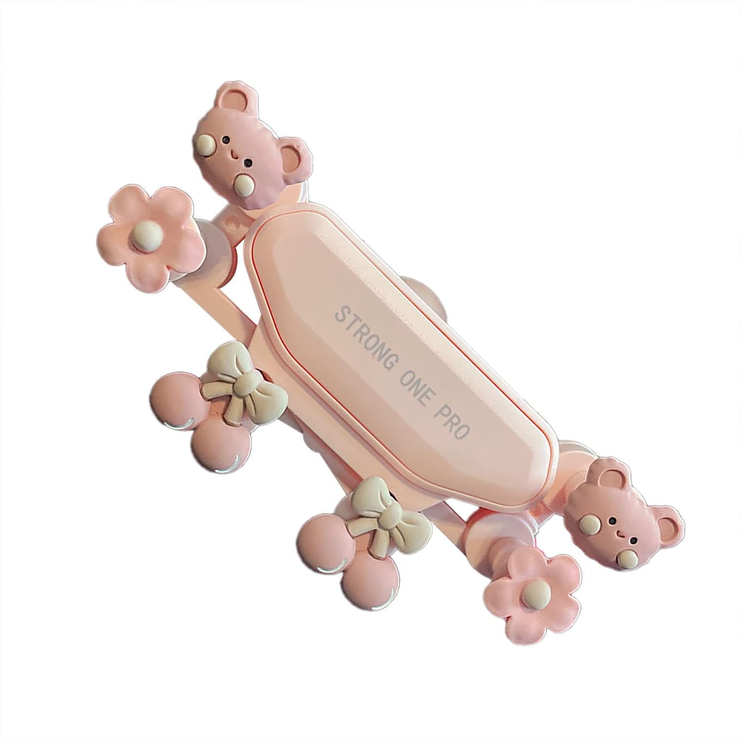 Cute Phone Mount, Shockproof Low Noise Flexible Touch Universal Navigation Holder for iOS 4.0 to 7.0 Inch Cell Phones (Pink Cute Bear)