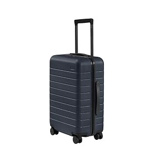 Away Bigger Carry-On Luggage Lightweight Hardside Large Suitcase with Spinner Wheels TSA Lock Airline Approved Navy Blue