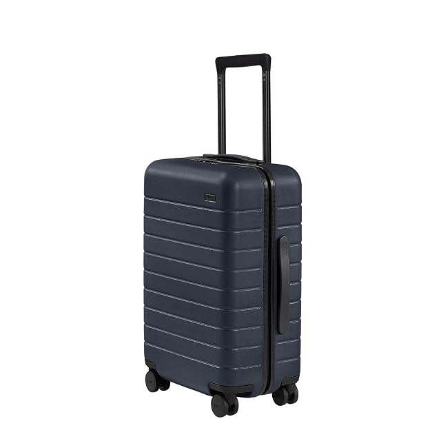 Away Carry-On Luggage Lightweight Hardside Suitcase with Spinner Wheels 22 Inch Airline Approved TSA Lock Navy Blue