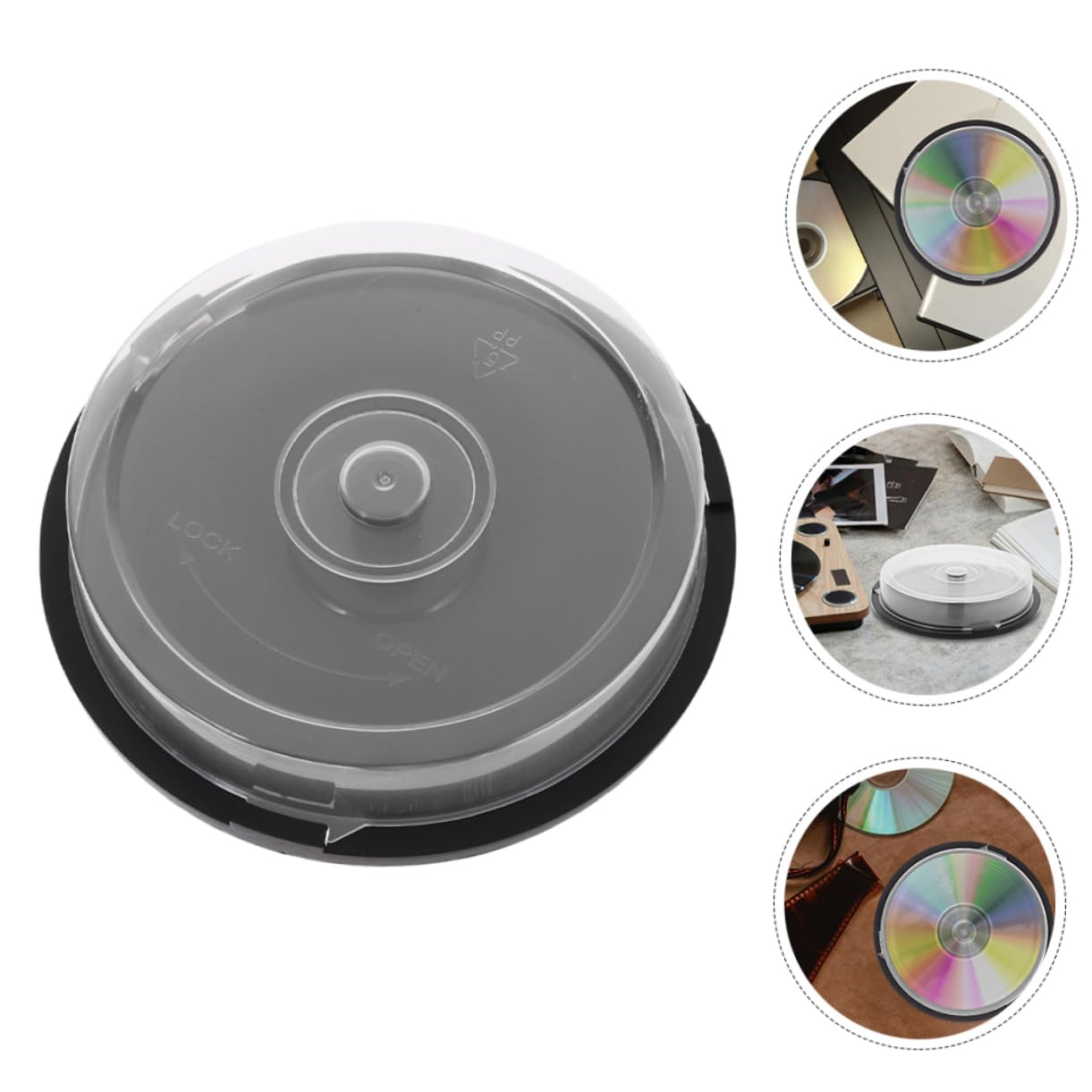 Garneck Boîtes de Rangement pour DVD en PP, Lot de 4pcs, Capacité 10 Disques, Élégant et Pratique pour Bureau et Maison, Protection et Organisation des CD/DVD