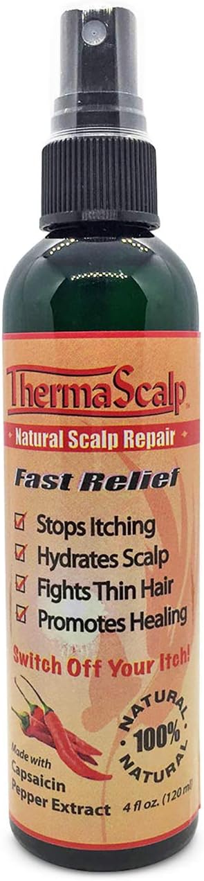 Anti-Itch Scalp Spray with Hot Pepper Capsaicin and Caffeine