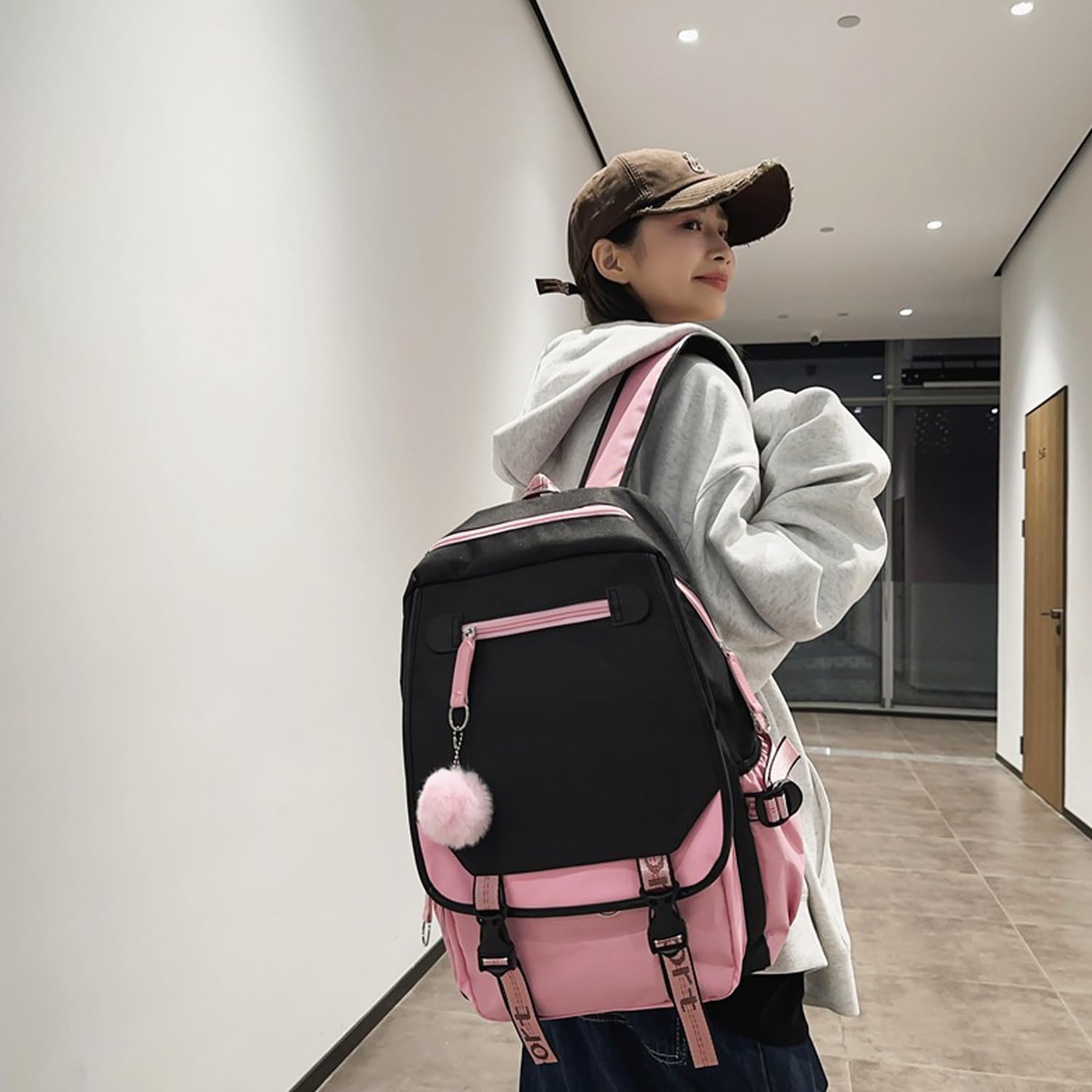 Girls Backpack Aesthetic Backpack Cute School Bag Bookbag with USB Charge Port Outdoor Daypack for Teen Girls - Image 7