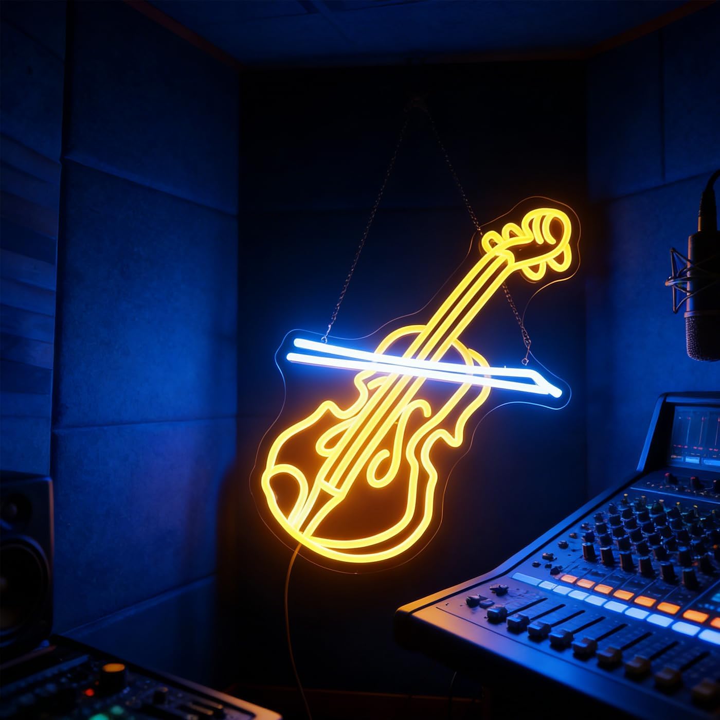 Violin LED Neon Sign, Music Player Neon Signs, Music Instrument Wall Room Bedroom Game Room Art Decor, Violin Enthusiasts Artist Neon Light Wall Art Christmas Birthday Gift