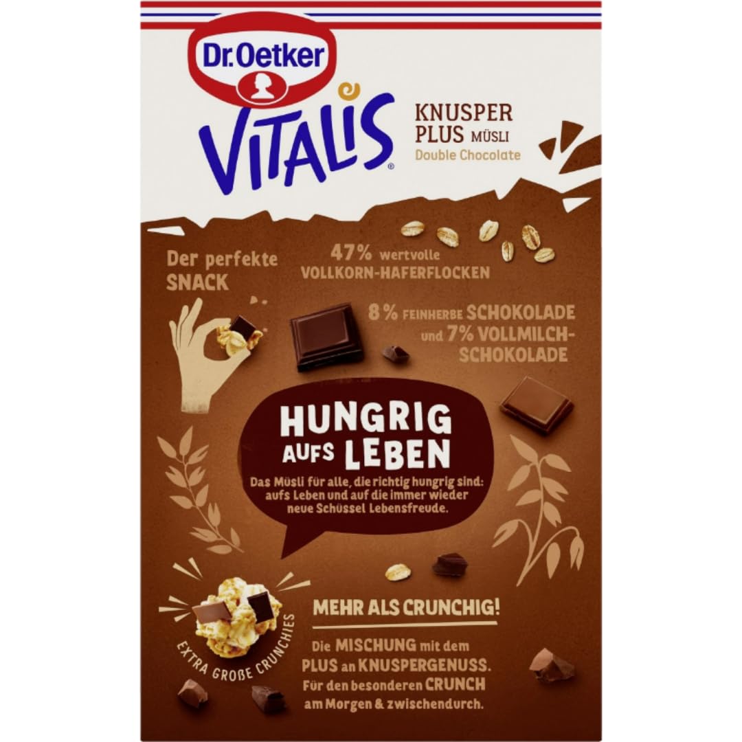 Knusper Müsli Plus Double Chocolate 450 g X 5 Packungen