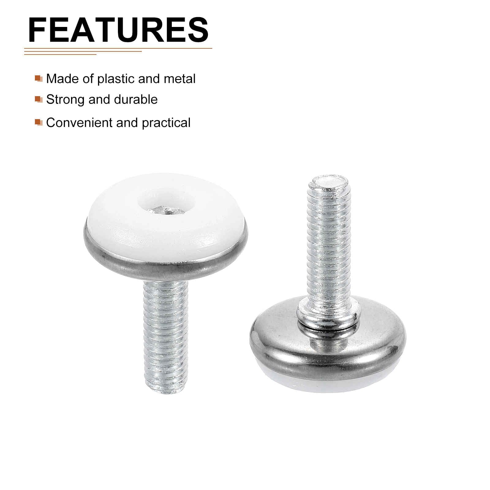 DTGN M8x25x30mm(DxLxOD) Screw on Furniture Glide Leveling Feet, 20Pack, Good for Furniture - Image 3