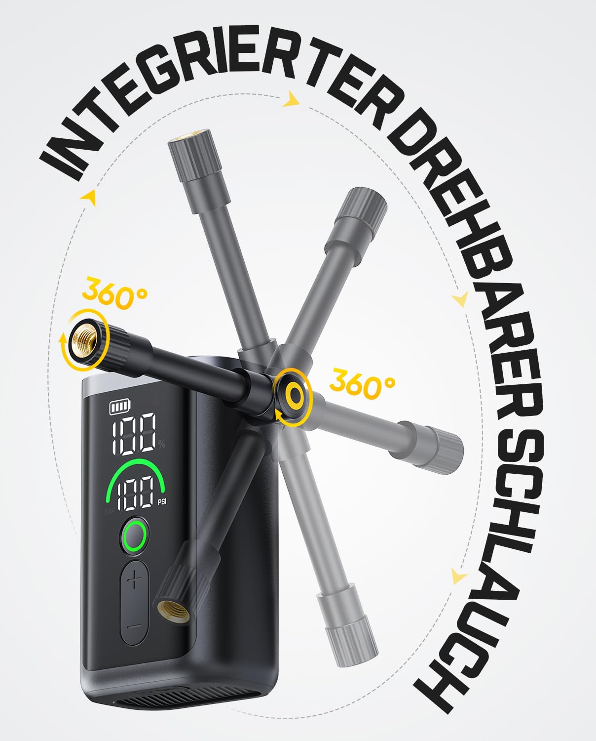 Fanttik X11 Ace Mini Fahrradpumpe, 10,3 Bar Tragbar Akku Fahrradpumpe