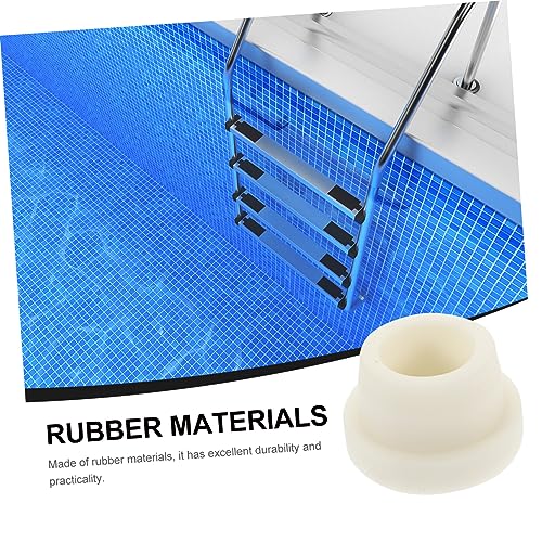 Tapas para escalera de piscina, 4 unidades, goma blanca miniatura 3