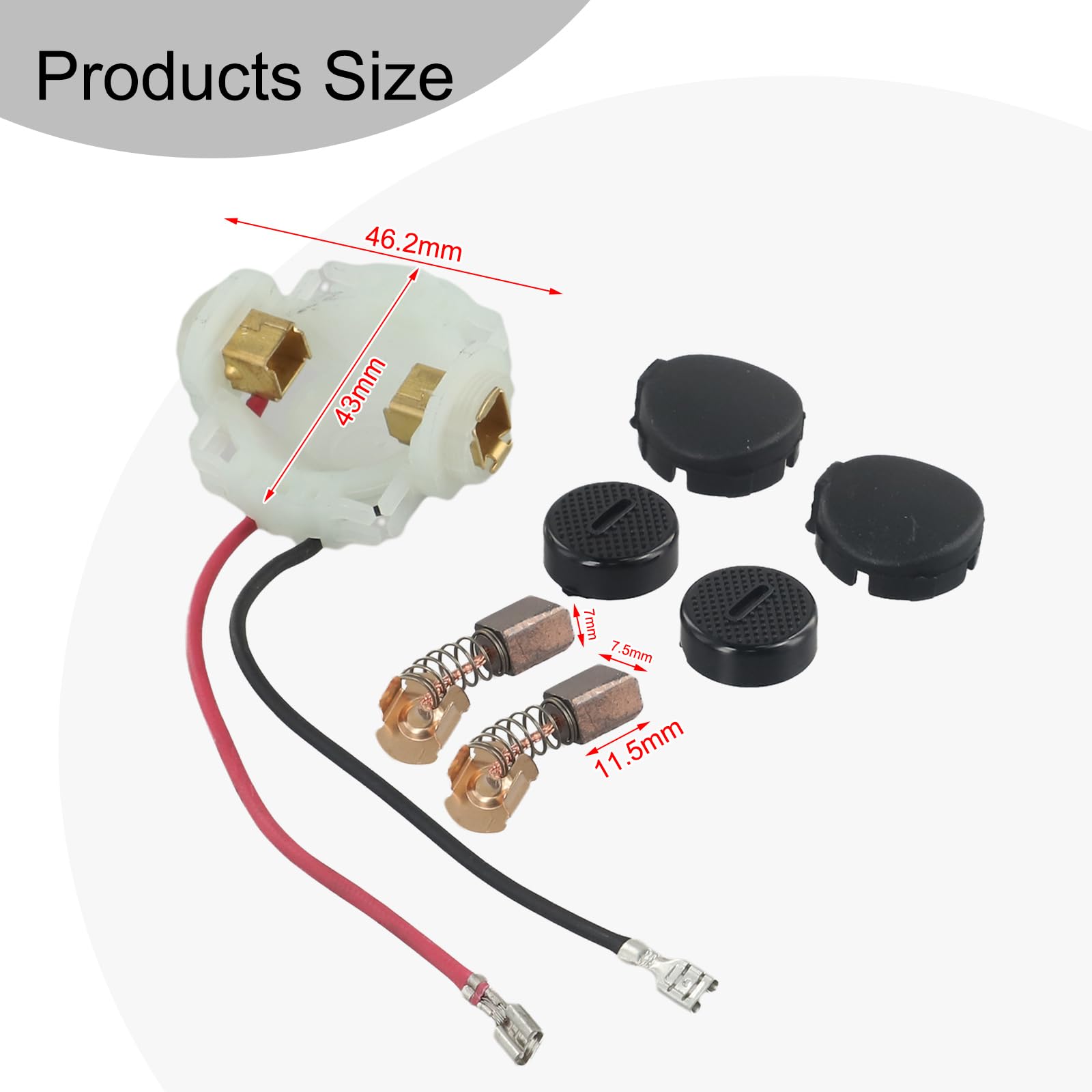 DAZZLEEX para Juego de cepillos DGA452, cepillos de Amoladora de 18 V con Tapas de portaescobillas para 638921-2 Bga450 Bga452 Dga452 Bgd800 Cb430 Piezas de Repuesto